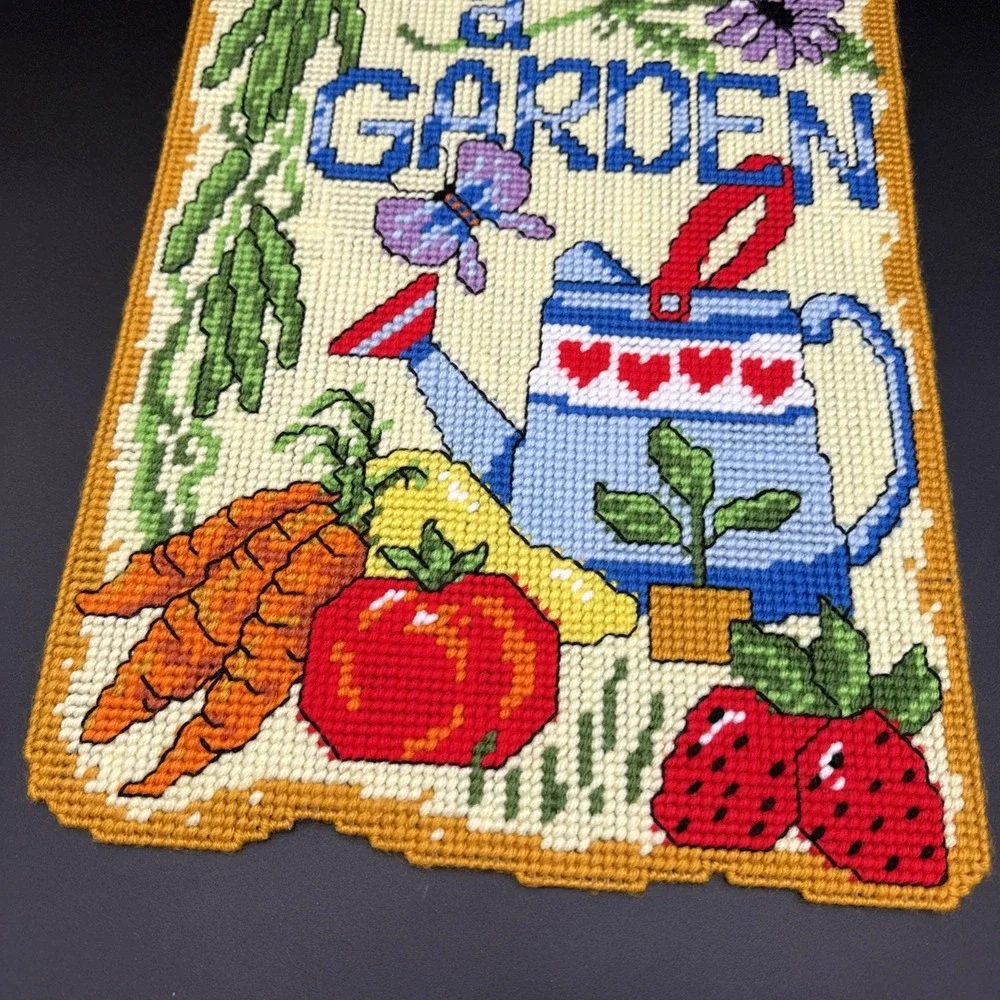 Plastic Canvas May Wall Decor Completed Spring Garden 12 X 18